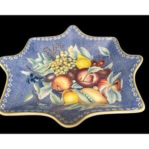 Mottahedeh Apples Berries & Cherries Star Shaped Serving Dish 9.5" Discontinued